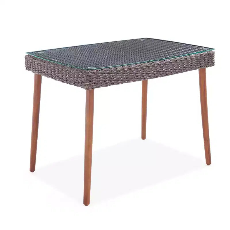Ensemble de conversation d'extérieur Athènes 4 pièces en osier toutes saisons avec table basse de 26 po - Marron - Alaterre Furniture