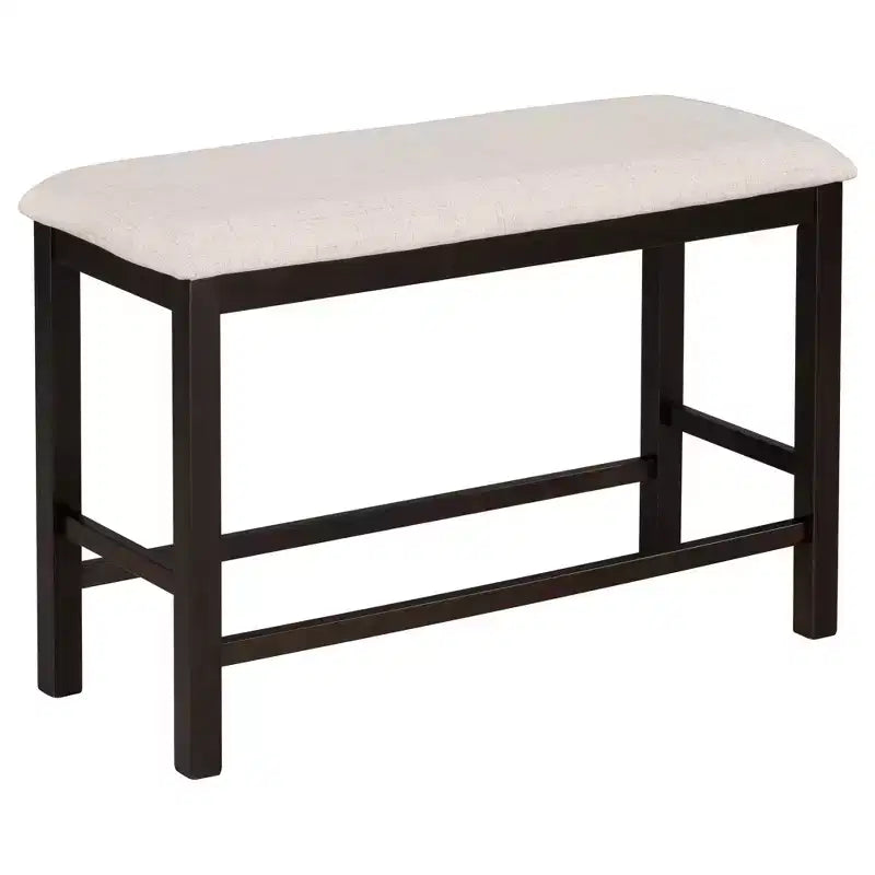 Ensemble de salle à manger Whisen 6 pièces hauteur comptoir avec étagère, 4 chaises et un banc