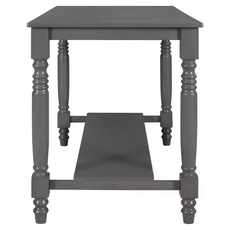 Ensemble de salle à manger Whisen 6 pièces hauteur comptoir avec étagère, 4 chaises et un banc