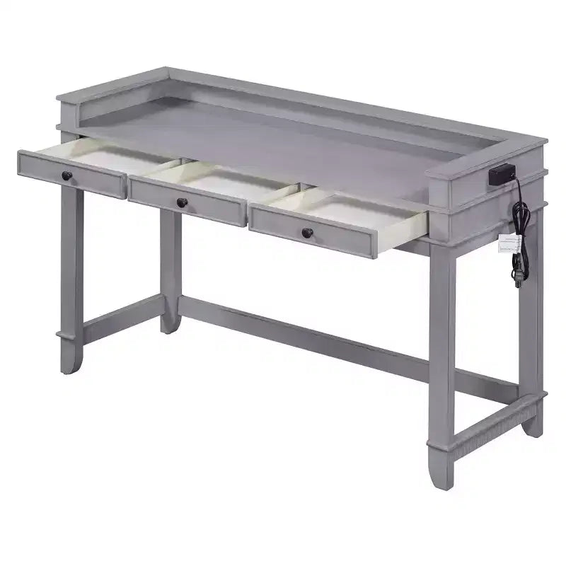 Ensemble table de bar Whisen 4 pièces avec 3 tabourets rembourrés et 3 tiroirs