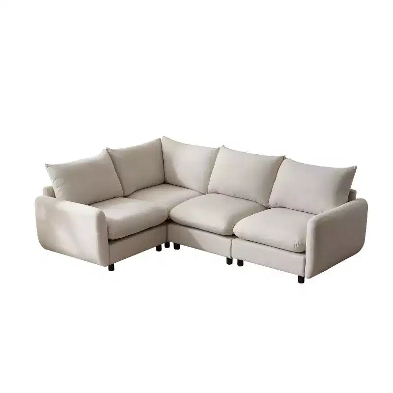 Christopher Knight Home Acker 4 Piece Modern Upholstered Modular Sectional Sofa Set, White