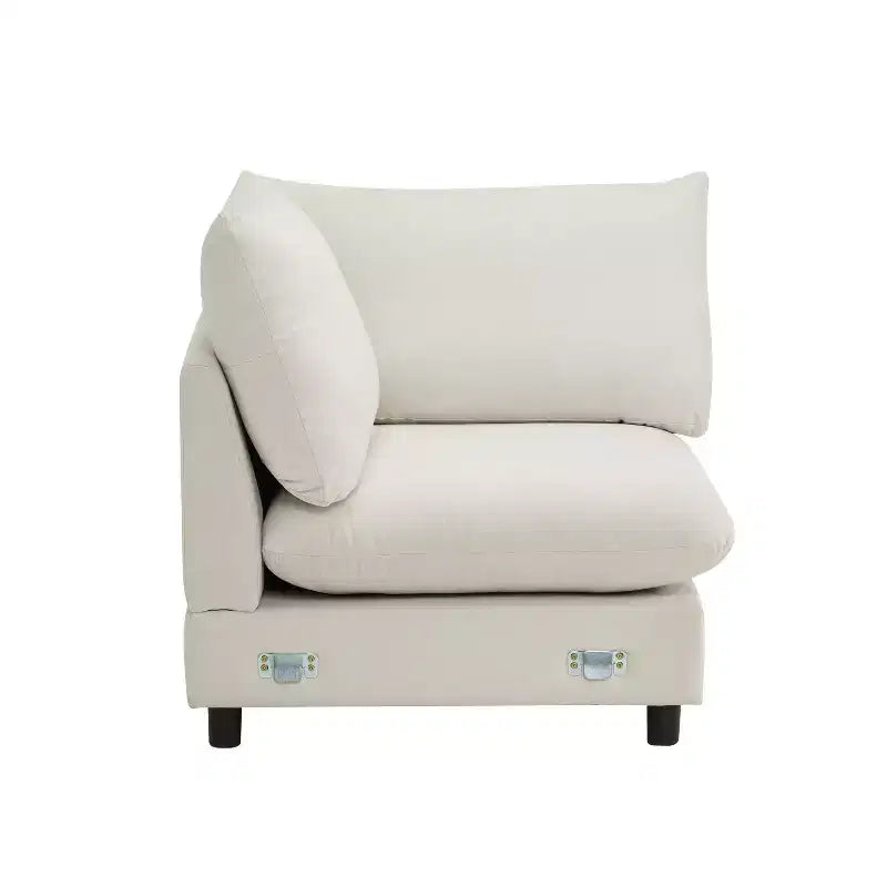 Christopher Knight Home Acker, ensemble de canapé modulable sectionnel contemporain 4 pièces rembourré, blanc