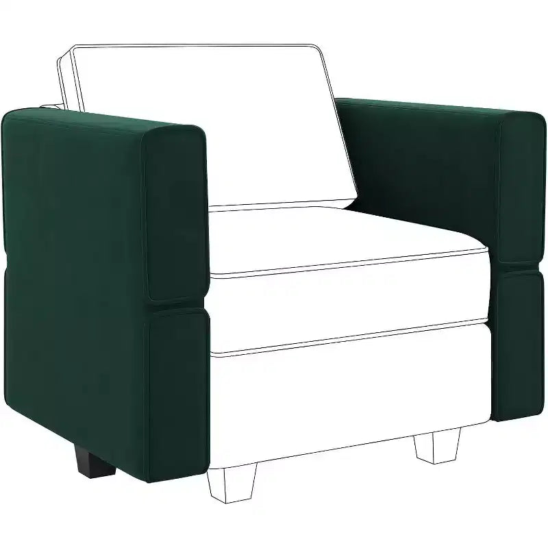 Belffin Paire d'accoudoirs modulaires en velours