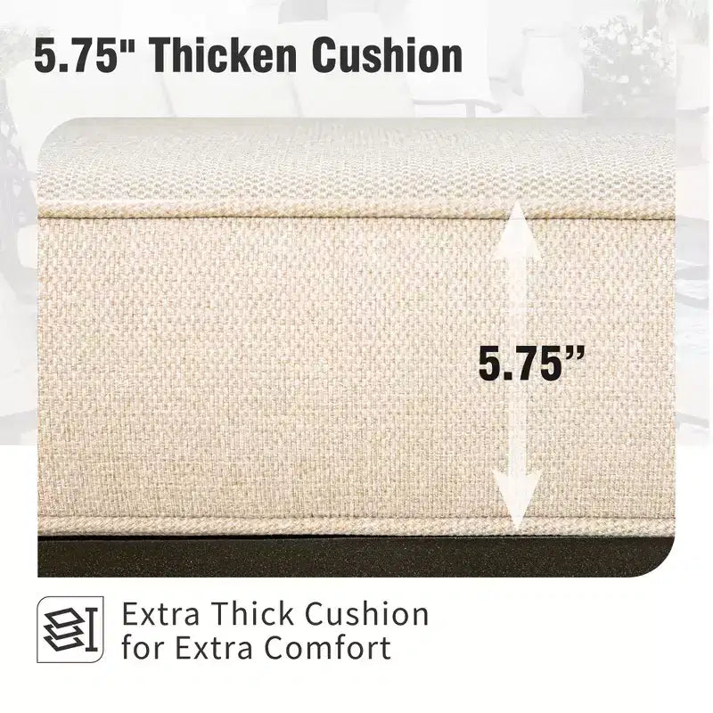 Captiva Designs Ensemble de conversation d'extérieur 6 pièces en métal avec fauteuils pivotants à dossier en grille, poufs et table basse
