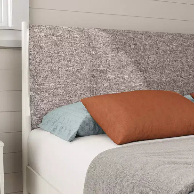 Ensemble de chambre à coucher Roundhill Furniture Feeney 2 pièces, lit plateforme avec table de chevet, blanc crème, grand lit