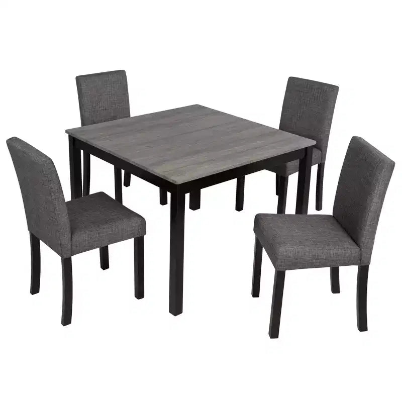Ensemble de salle à manger GDFStudio Tom 5 pièces en bois rembourré avec table carrée de 39 pouces