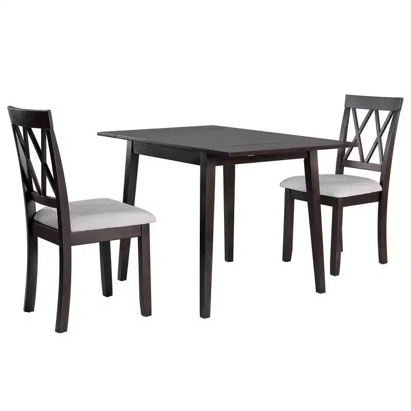 Ensemble de salle à manger 3 pièces extensible Merax avec chaises rembourrées