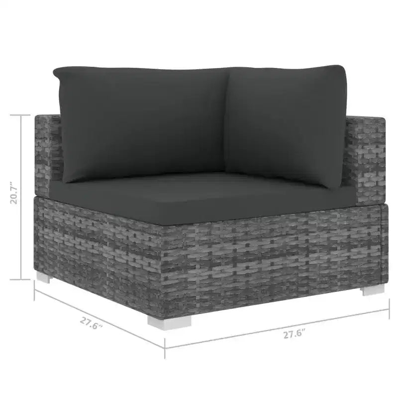 vidaXL Salon de jardin 9 pièces gris