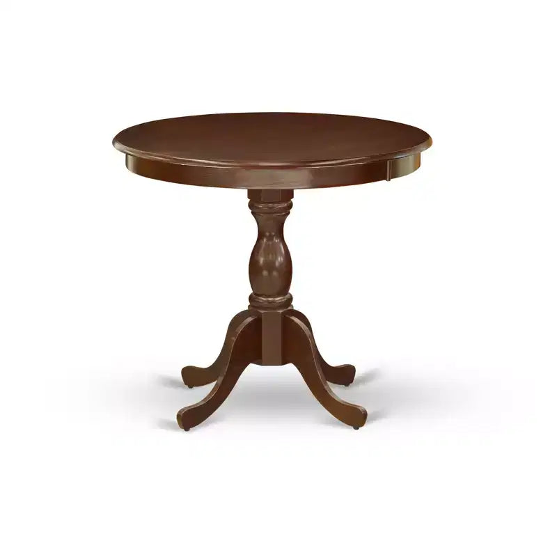 HomeStock Belmont Ensemble de 3 pièces pour salle à manger 1 table de cuisine et 2 chaises de cuisine en tissu lin Doeskin Dossier capitonné, clous décoratifs - Finition acajou