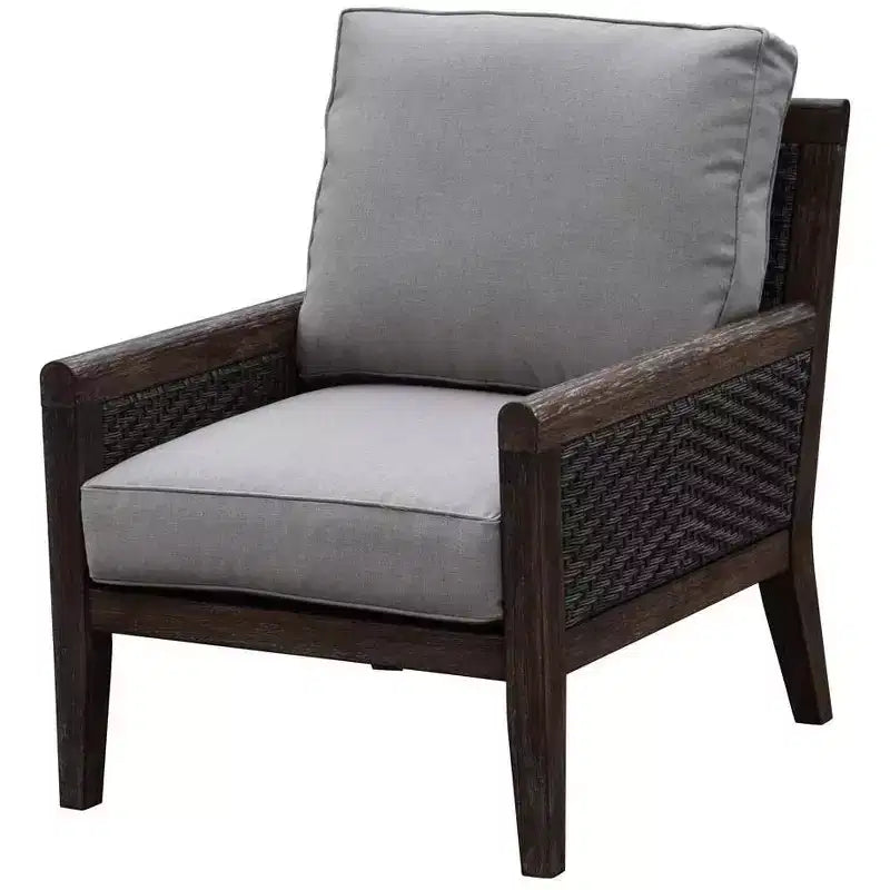 Ensemble de 3 pièces de sièges Courtyard Casual en teck FSC Bermuda Comprend : Deux fauteuils club et une table d'appoint carrée