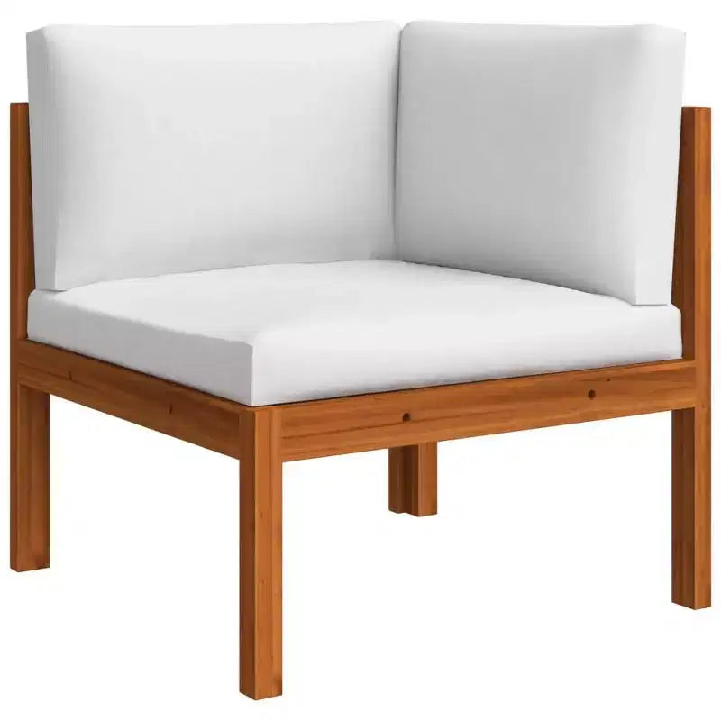 vidaXL Salon de jardin crème, bois naturel Bois d'acacia massif Standard