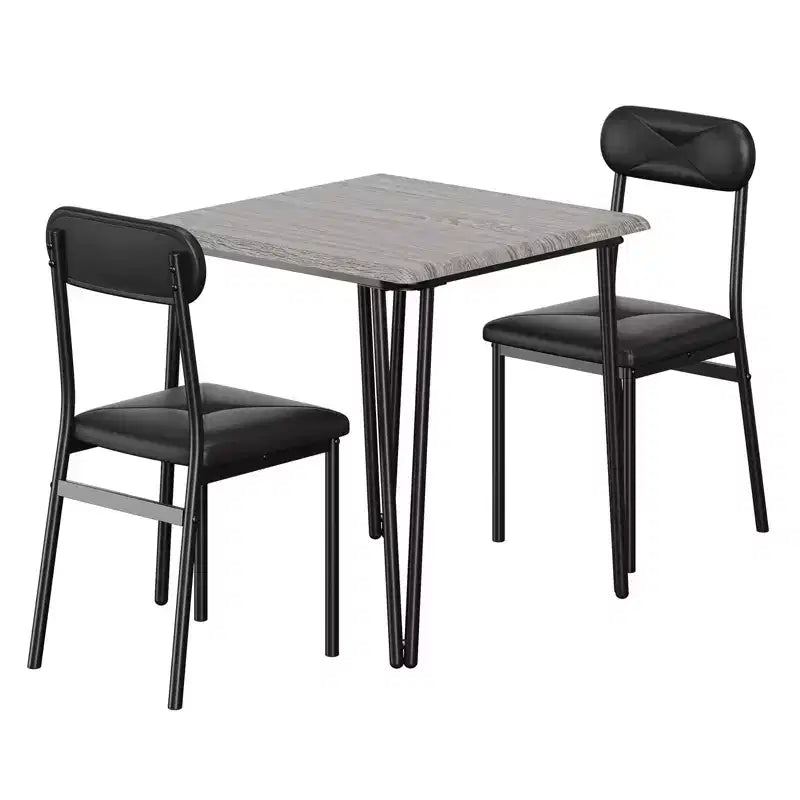 Table à manger pour 2, Ensemble table et chaises petites pour 2, Ensemble de dînette carré pour 2, Ensembles de 3 pièces pour cuisine et salle à manger pour petits espaces, appartement, bureau à domicile