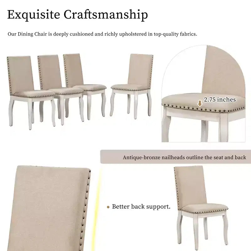 Ensemble de salle à manger 5 pièces Dana de GDFStudio avec table ronde extensible et chaises rembourrées