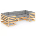 vidaXL Garden Lounge Set Natural Pine, Grey Solid Pinewood, Polyester