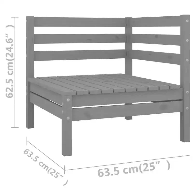 vidaXL Salon de jardin 6 pièces en pin massif de style rétro gris – Mobilier d'extérieur confortable pour une configuration polyvalente et un assemblage facile