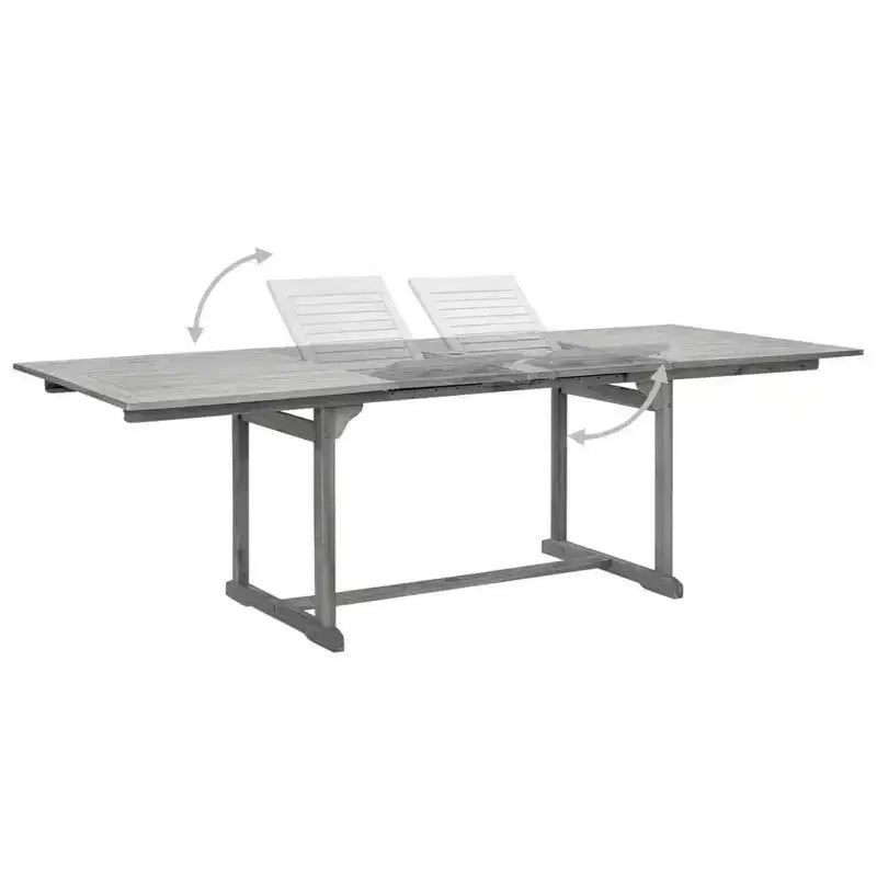 vidaXL Ensemble de salle à manger de jardin Gris Bois d'acacia massif Standard Extensible