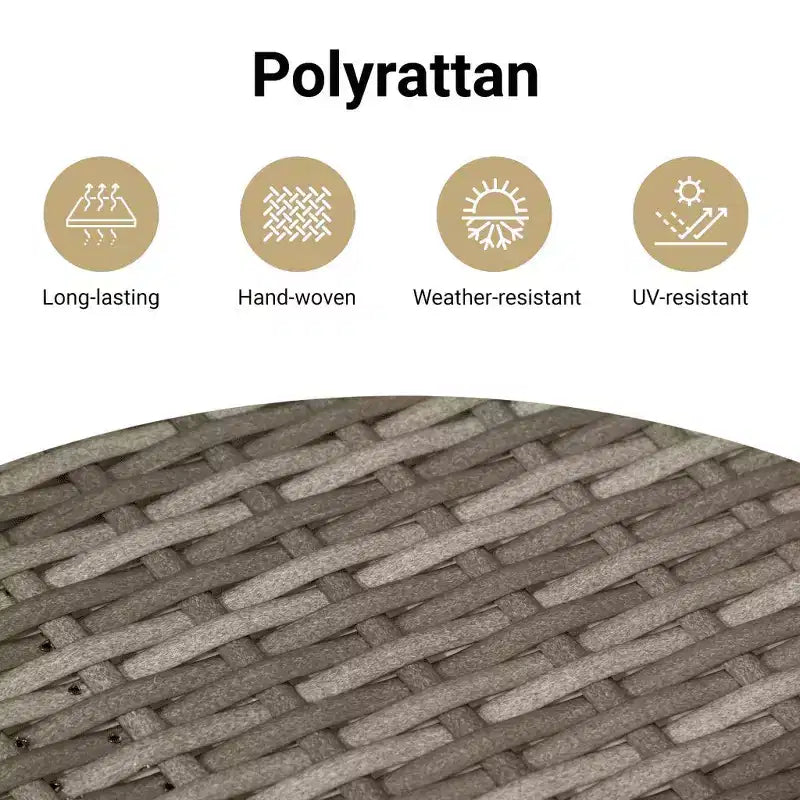 vidaXL Salon de jardin 9 pcs avec coussins résine tressée gris