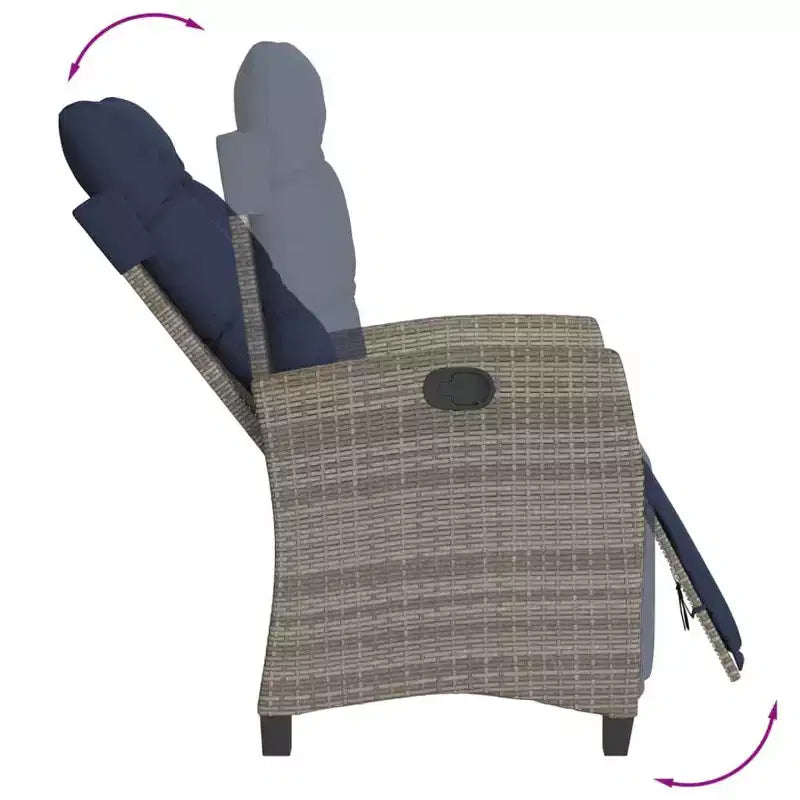 vidaXL Salon de jardin 9 pcs avec coussins résine tressée gris