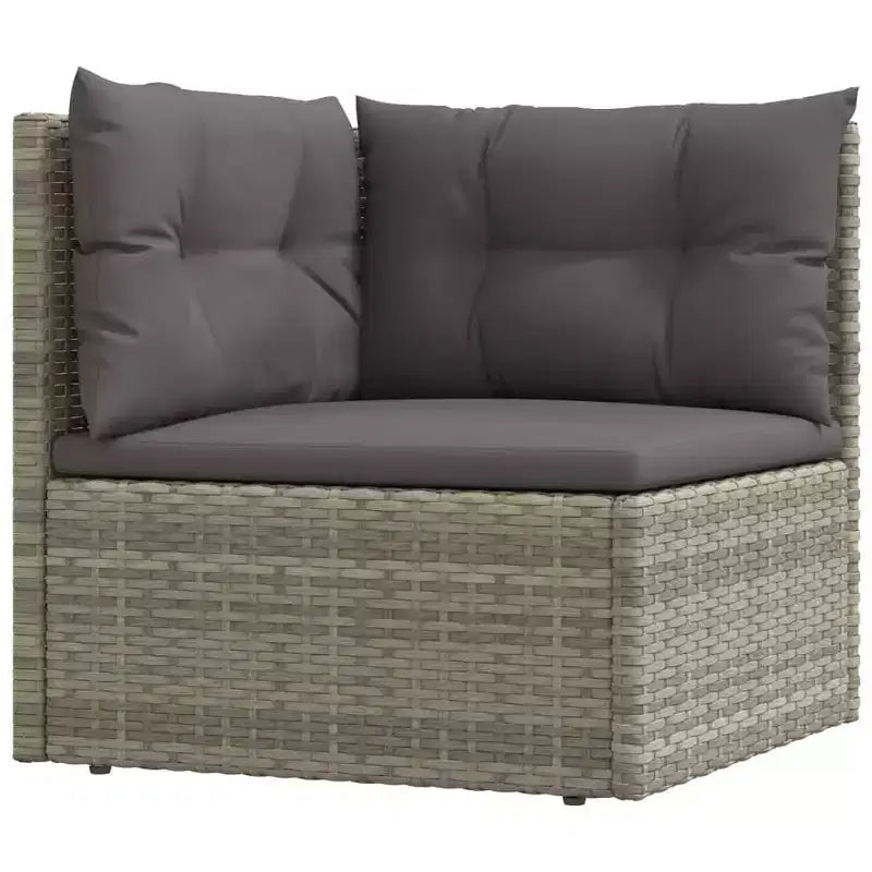 vidaXL Salon de jardin en résine tressée gris Grands accoudoirs réglables