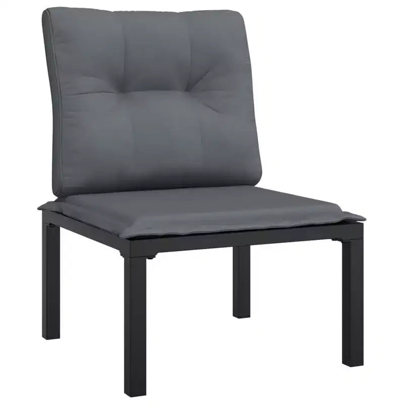 vidaXL Ensemble de salon de jardin 5 pièces noir et gris en résine tressée