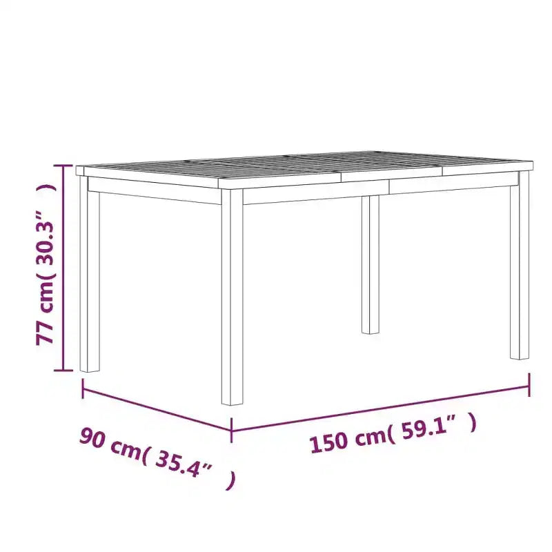 vidaXL Ensemble de Repas de Jardin Teck Naturel Teck Massif Poncé Lisse Standard