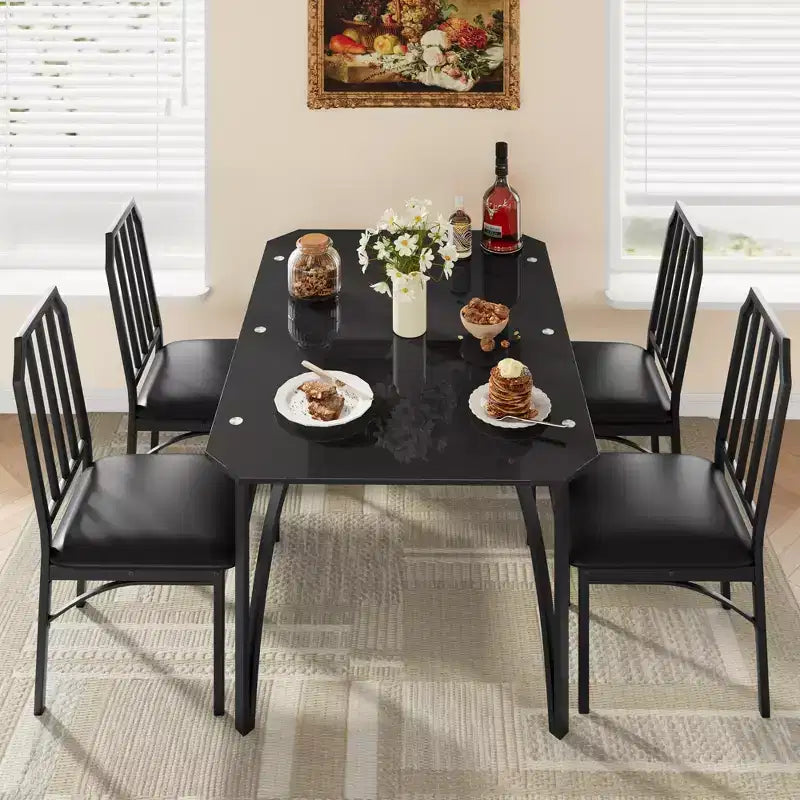 Lot de 2 chaises de cuisine, ensemble de table de salle à manger avec coussin confortable, ensemble de meubles de cuisine avec chaises, convient pour le salon, la cuisine.