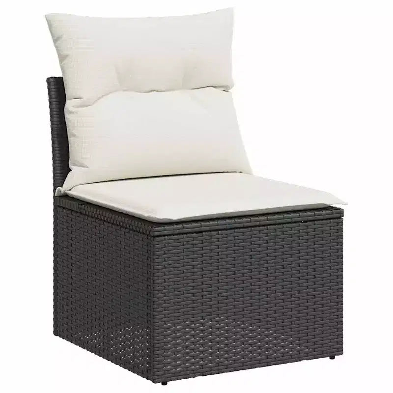 vidaXL Salon de jardin noir en résine tressée 5 pièces modulable