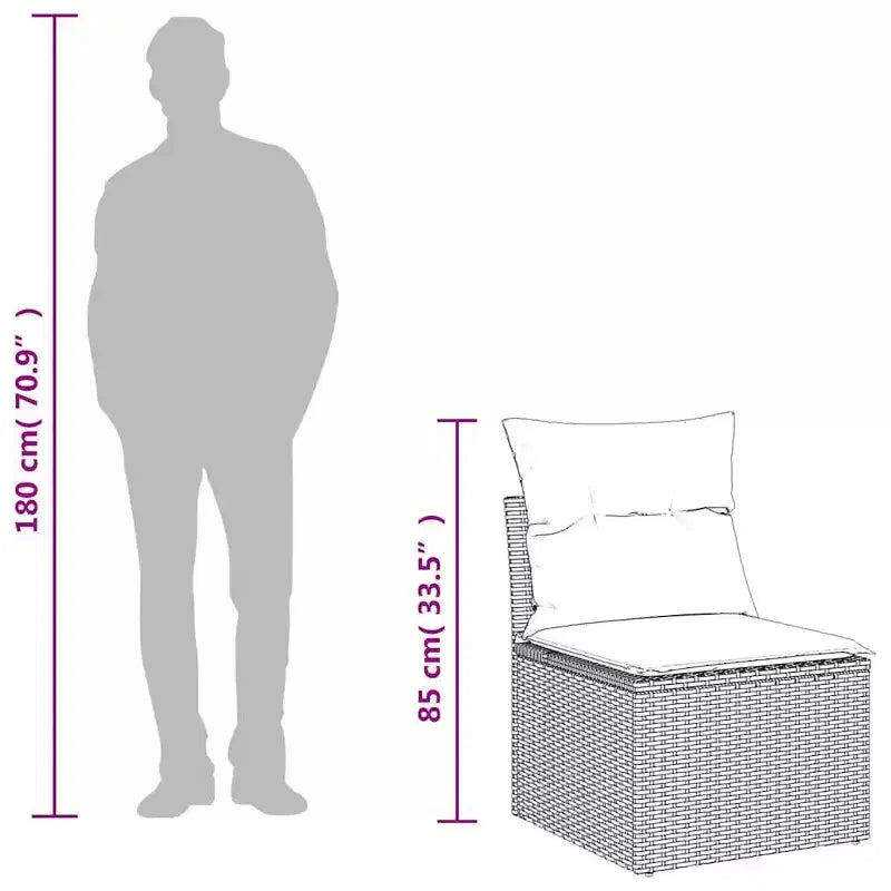 vidaXL Ensemble de canapés de jardin 6 pièces avec coussins en rotin synthétique et acacia noir