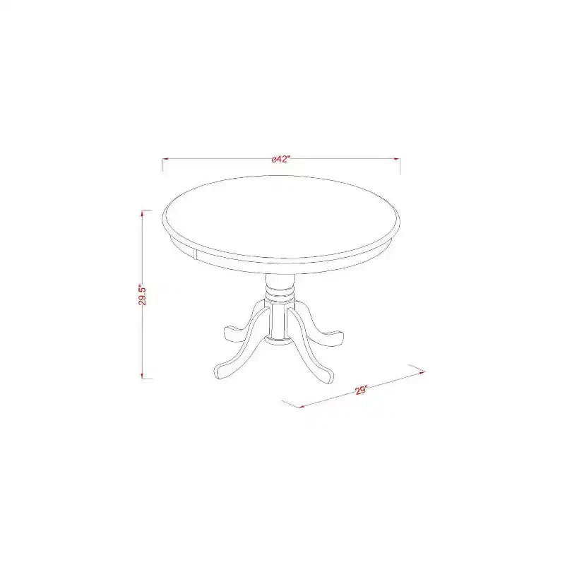 Ensemble table à manger ronde 5 pièces - Table de 107 cm et 4 chaises - Ensemble de cuisine style baroque