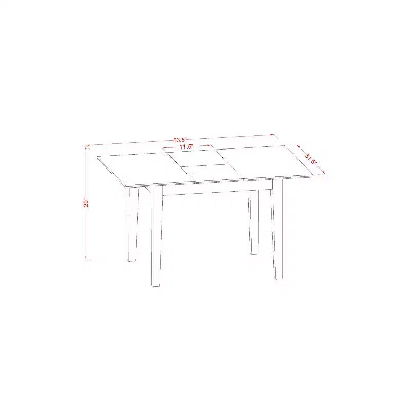 Ensemble moderne de dinette - Table avec rallonge et chaises de cuisine - Meubles de salle à manger pour petits espaces