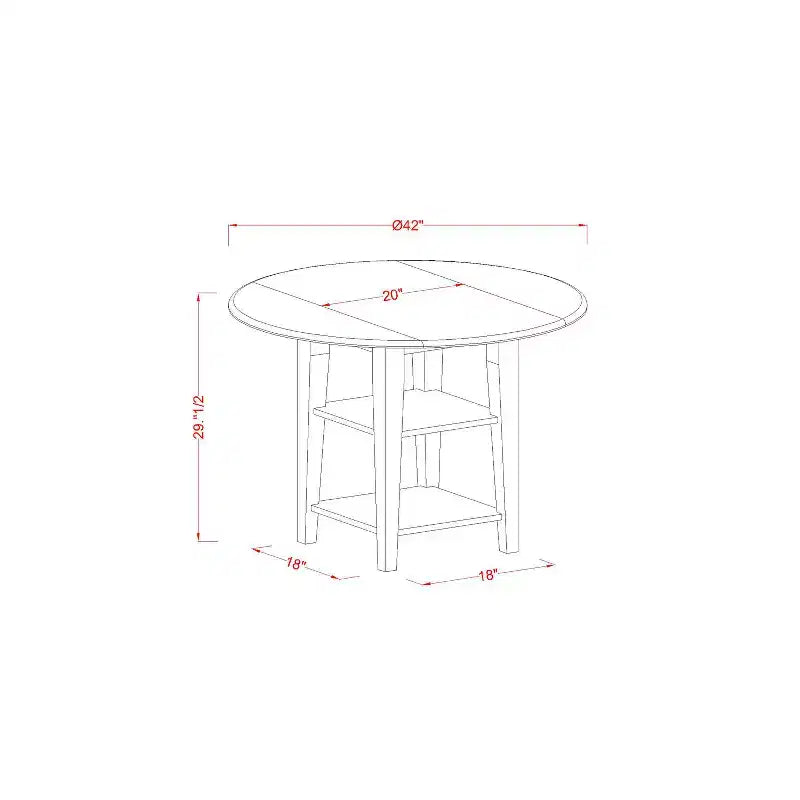 Ensemble de salle à manger 3 pièces HomeStock avec table ronde et dessus en bois massif, finition blanc lin