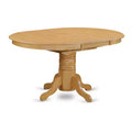 HomeStock 5-Pc Oval Natural Oak Finish Solid Wood Top Dining table with 4 Linen Fabric Seat Chairs with Slat Back, Seats 4