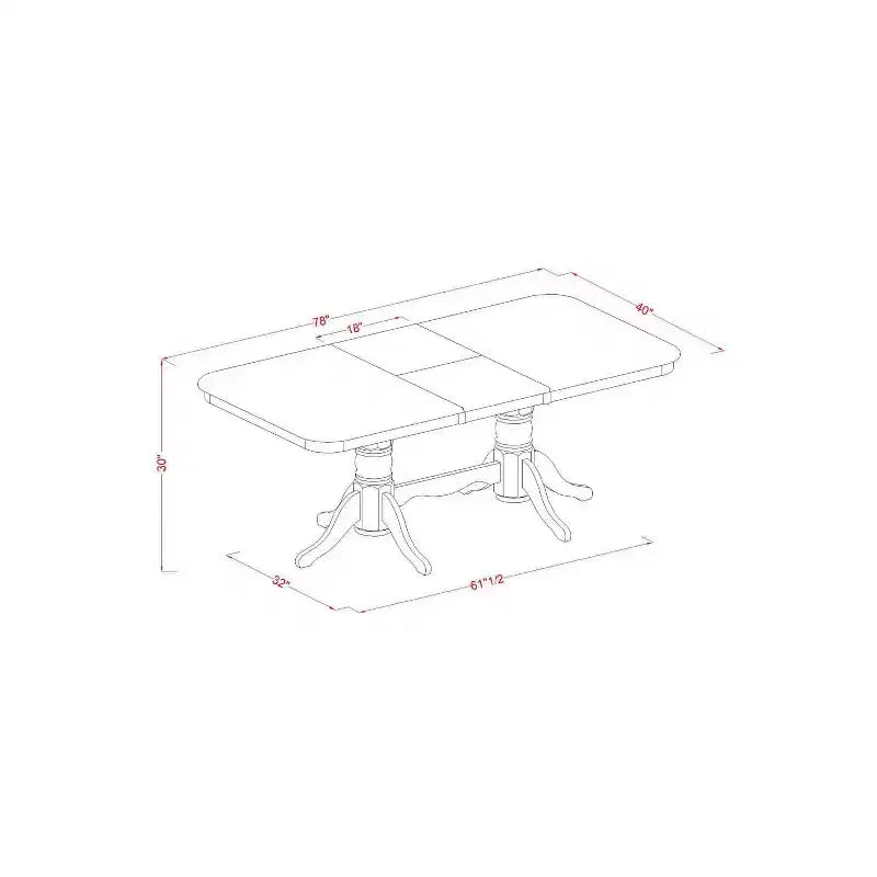 Ensemble table à manger rustique 5 pièces - Table de cuisine avec chaises, rallonge, finition marron selle