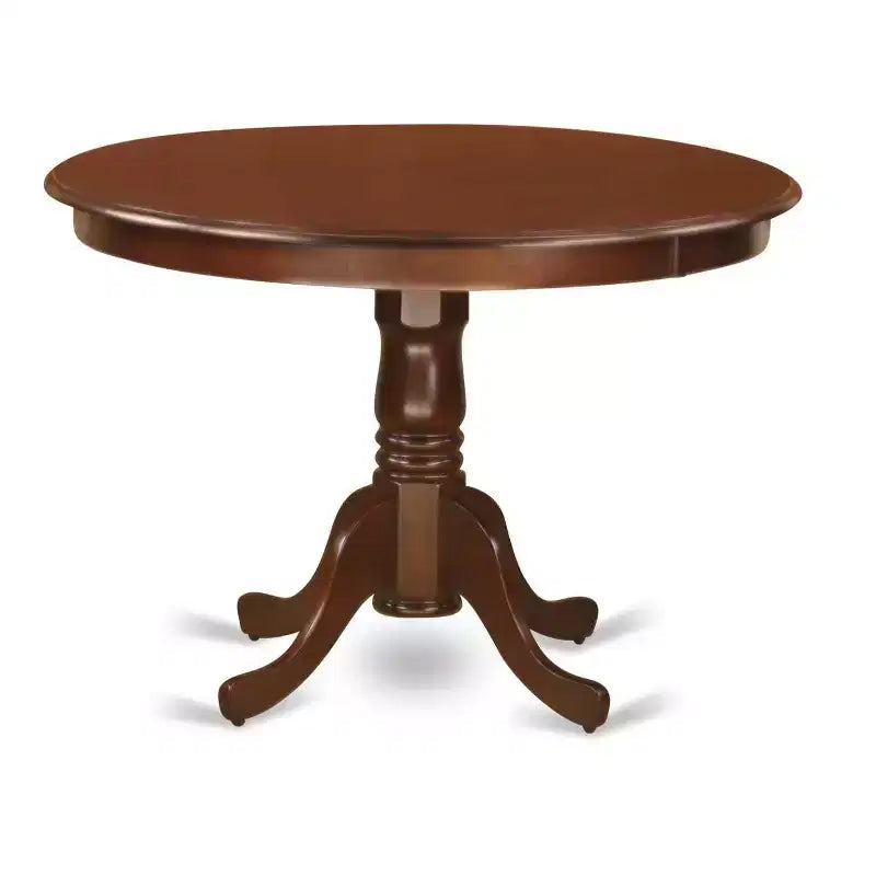 Ensemble de salle à manger victorien pour 4 personnes - Table ronde de 107 cm et 4 chaises - Meubles de salle à manger finition acajou
