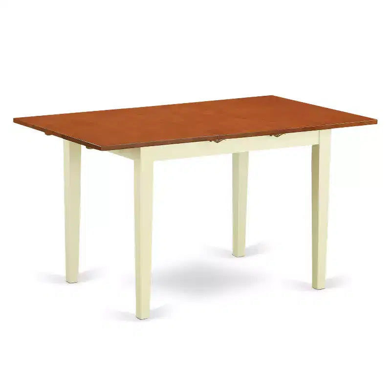 HomeStock 3-Piece Buttermilk and Cherry Finish Solid Wood Top Dining Table Set