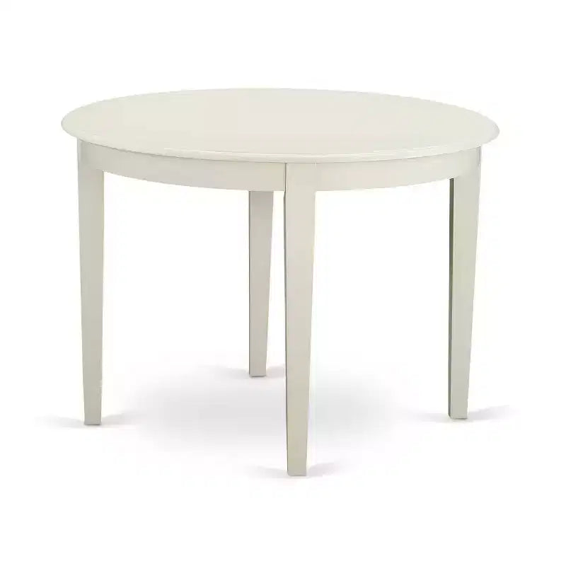 Petit ensemble de table de cuisine avec chaises - Table et chaises de salle à manger 3 pièces - Design néoclassique - Finition blanc lin