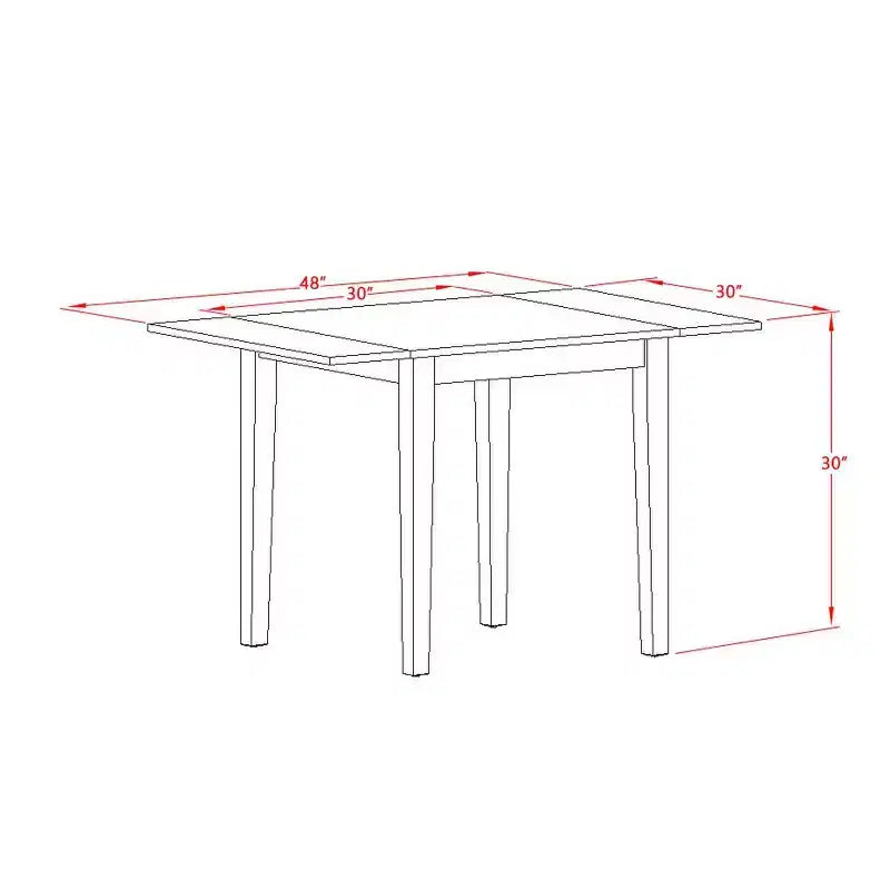 Ensemble de salle à manger rétro 3 pièces - Petite table et chaises de cuisine - Finition cerisier crème - Ensemble de salle à manger en bois