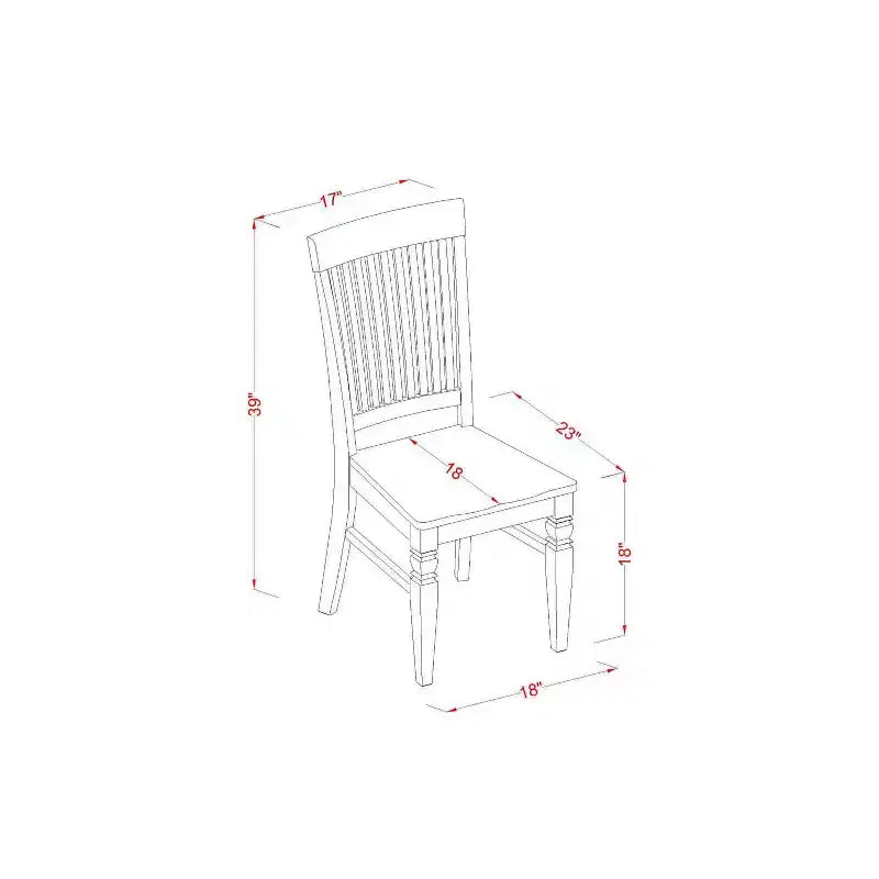 Ensemble de salle à manger rétro 3 pièces - Petite table et chaises de cuisine - Finition cerisier crème - Ensemble de salle à manger en bois