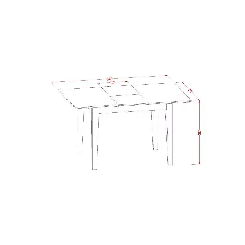 Ensemble de salle à manger - Petite table de cuisine avec 4 chaises - Style campagnard