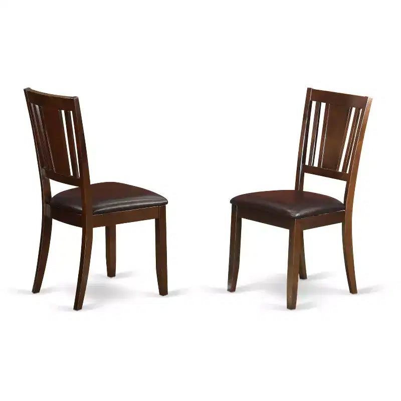 Ensemble table à manger et 4 chaises 5 pièces, rectangulaire avec rallonge papillon, finition acajou, 81x152 cm