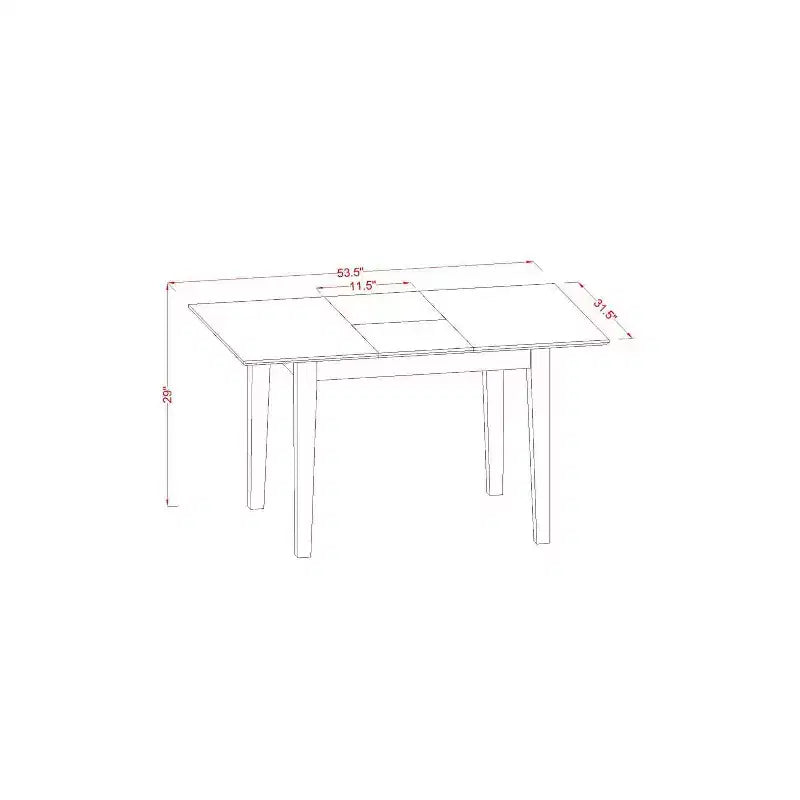 Ensemble de salle à manger 5 pièces en lin blanc avec plateau en bois massif et boutons touffetés (4 places)