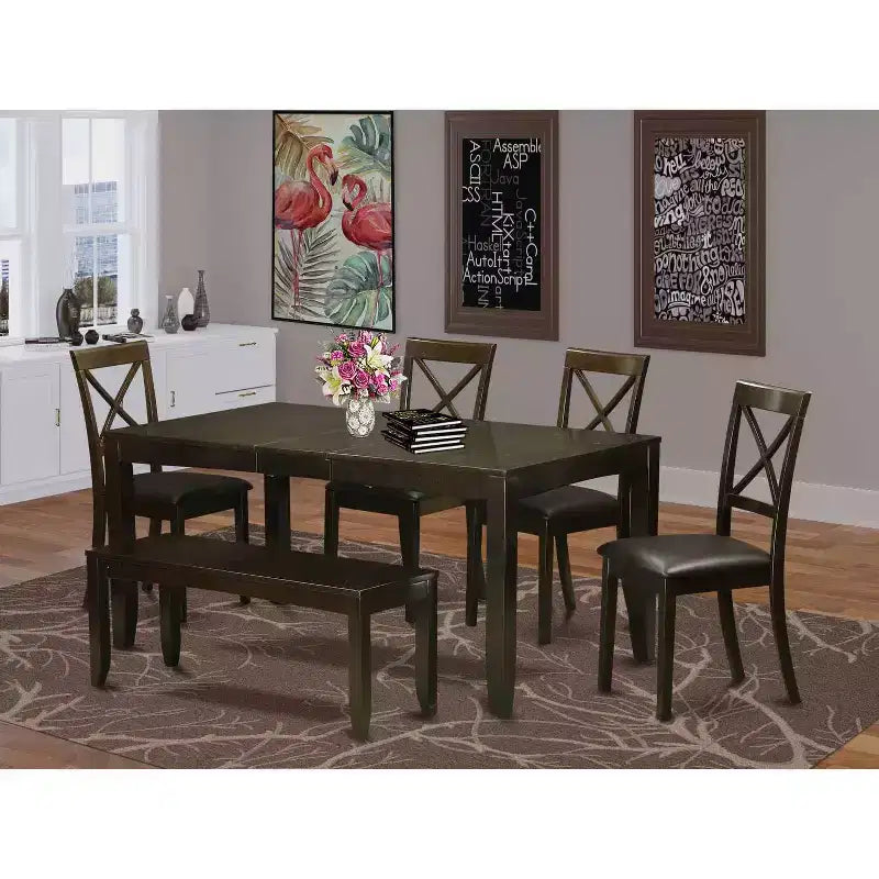 Ensemble de table à manger rectangulaire avec chaises de cuisine - Table de salle à manger moderne pour la maison