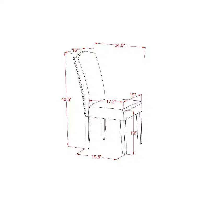 Ensemble de salle à manger rond - Table de 91 cm et 2 chaises - Tissu lin - Finition café foncé