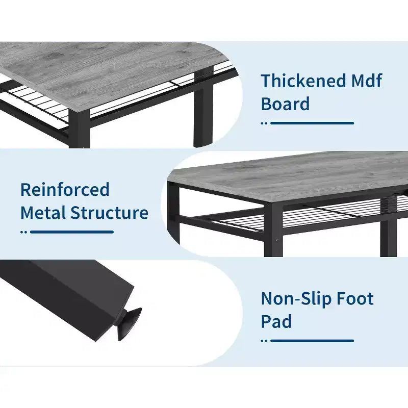 Ensemble de table à manger moderne pour 4 personnes avec chaises et banquette de rangement, pour petit espace ou appartement