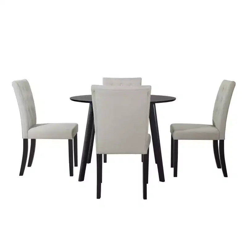 ChaletPosh Ensemble de salle à manger 5 pièces avec chaises de salle à manger déhoussables en lin