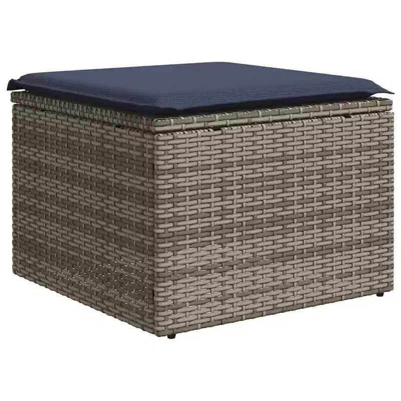 vidaXL Salon de jardin 7 pcs avec coussins résine tressée noir