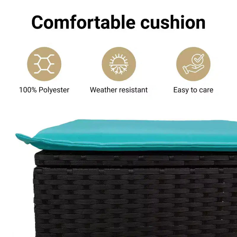 vidaXL Salon de jardin en rotin PE noir 5 pcs modulable