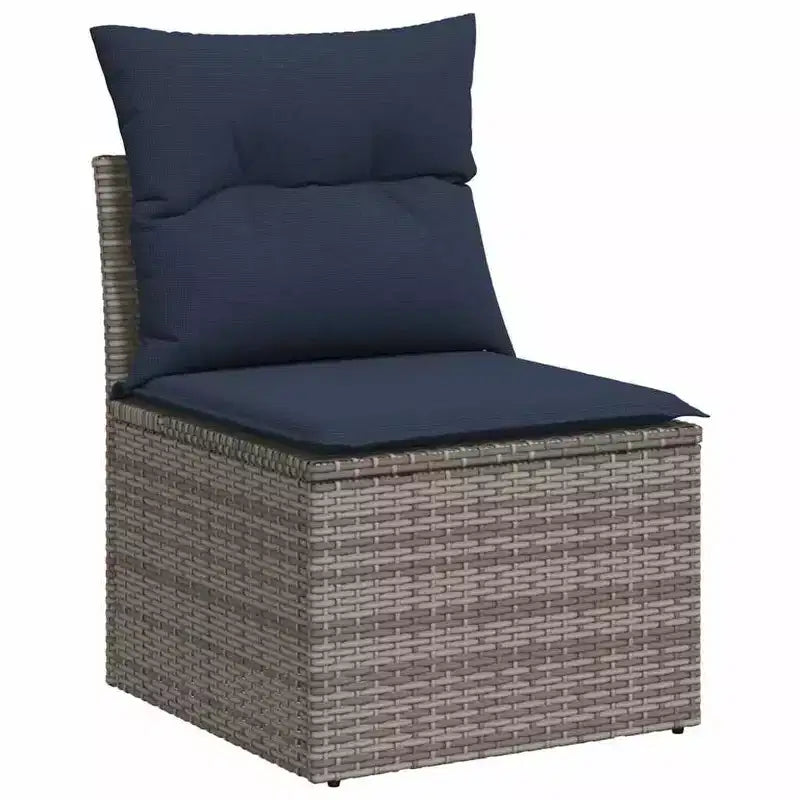 vidaXL Salon de jardin en rotin PE noir 5 pcs modulable