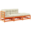 vidaXL Patio Sofa Set with Cushions Modular Outdoor 3 Piece Solid Wood Pine