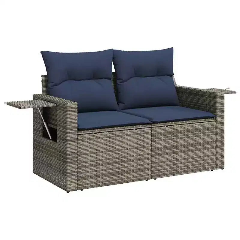vidaXL Salon de jardin 11 pcs avec coussins Résine tressée Gris